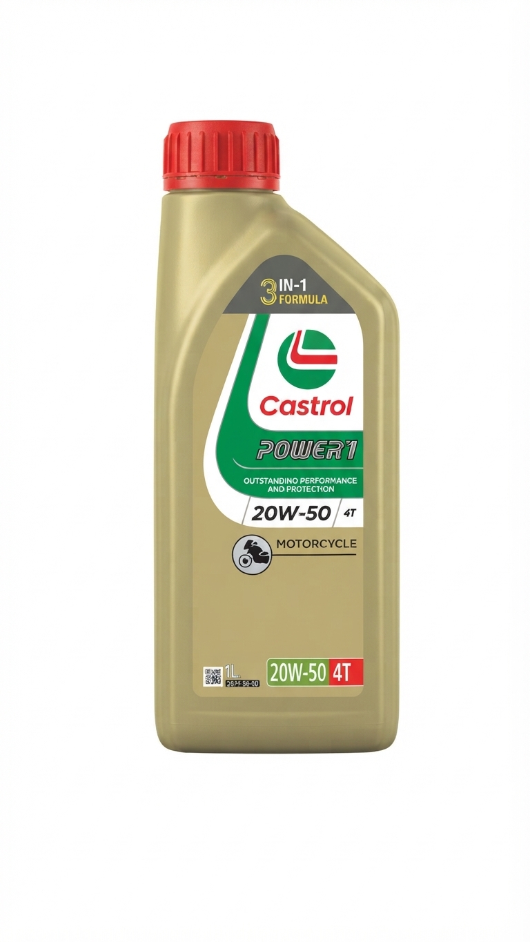 Castrol POWER1 20W-50 4T motorcycle engine oil, 1 litre bottle